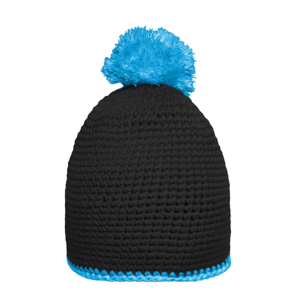 ohne Logo - Pompon Hat with Contrast Stripe Miniaturansicht
