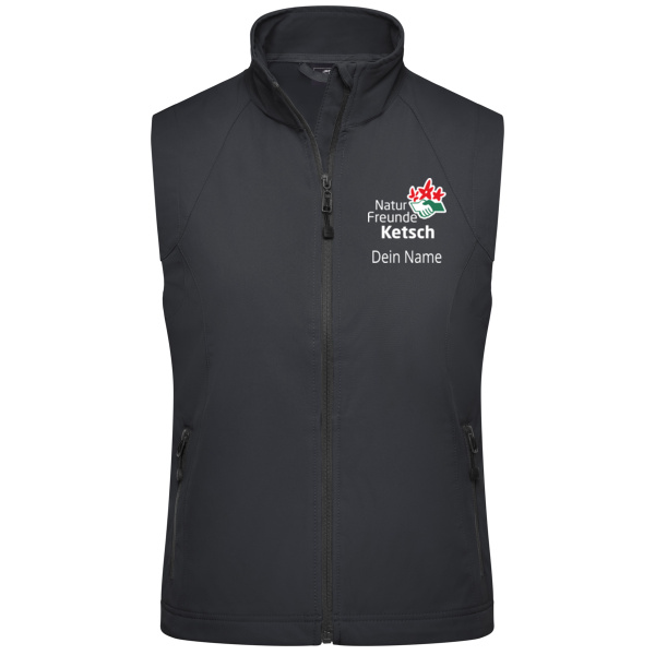 Brustdruck weiß - Ladies' Softshell Vest Miniaturansicht