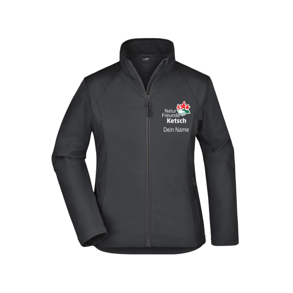 Brustdruck weiß - Ladies' Softshell Jacket Miniaturansicht
