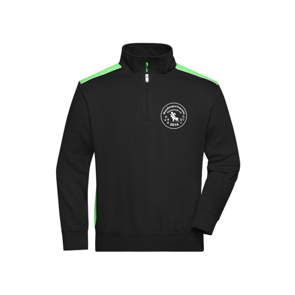 Brustdruck weiß - Workwear Half-Zip Sweat - COLOR - Miniaturansicht