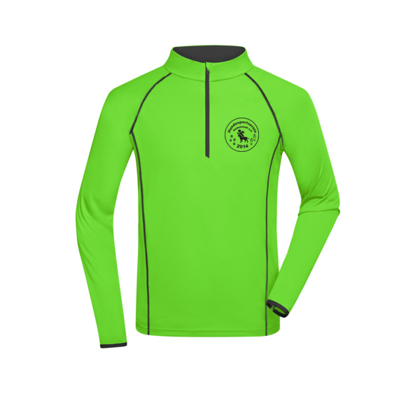 Brustdruck schwarz - Men's Sports Shirt Long-Sleeved Miniaturansicht